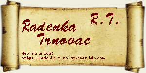 Radenka Trnovac vizit kartica